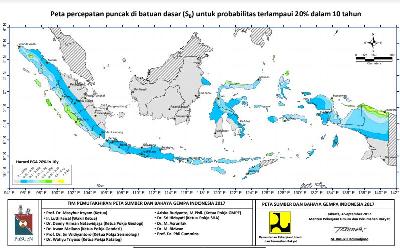 Potensi Gempa Baru di Peta Kegempaan 2017 Wilayah Sumatera-Jawa