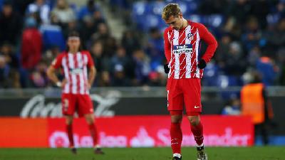 Telan Kekalahan Pertama, Begini Ekspresi Pemain Atletico Madrid