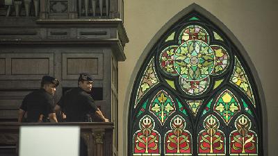 Sterilisasi Gereja menjelang Malam Natal 2017