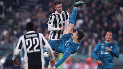Liga Champions: Kata Ronaldo Setelah Cetak Gol Salto yang Indah