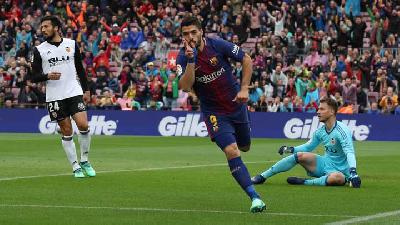 Hasil Liga Spanyol : Barcelona Kalahkan Valencia 2-1