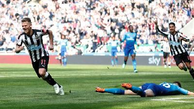 Hasil Liga Inggris : Newcastle United Tekuk Arsenal 2-1