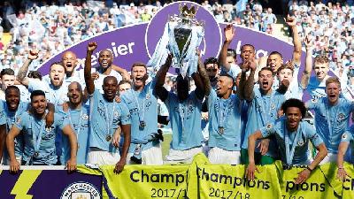 Pesta Manchester City Setelah Berhasil Juarai Liga Inggris Ke-18