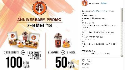 Ultah, Jco Tawarkan Promo Beli 2 Lusin Donat Hanya Rp 100 Ribu