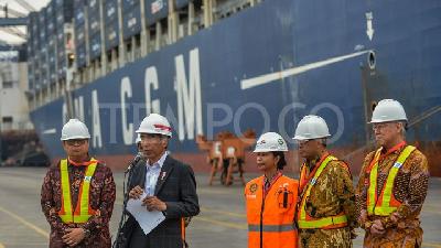 Jokowi Lepas Kapal Pengangkut 4.300 TEUs Ekspor Indonesia ke AS
