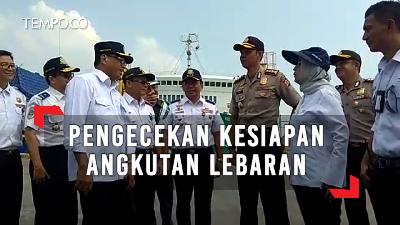 Menhub Mengecek Kesiapan Angkutan Lebaran di Pelabuhan Merak