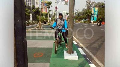 Begini Rupa Jalur Sepeda Tabrak Tiang yang Jadi Viral