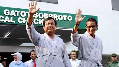 Prabowo Subianto dan Sandiaga Uno Jalani Tes Kesehatan