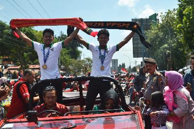 Si Kembar Timnas U-16, Bagas-Bagus, Disambut Meriah di Magelang