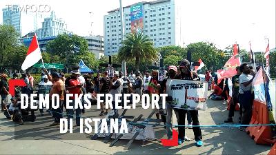 Demo di Depan Istana, Eks Karyawan Freeport Bawa Keranda