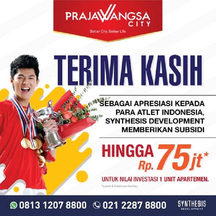 Synthesis Development Berikan Subsidi Kepemilikan Apartemen Hingga Rp 75 juta Bagi Atlet