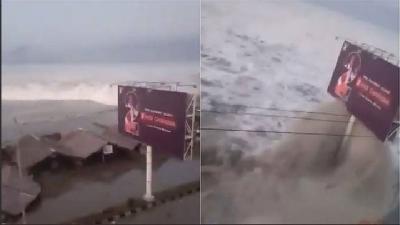 Viral, Detik-detik Tsunami di Kota Palu