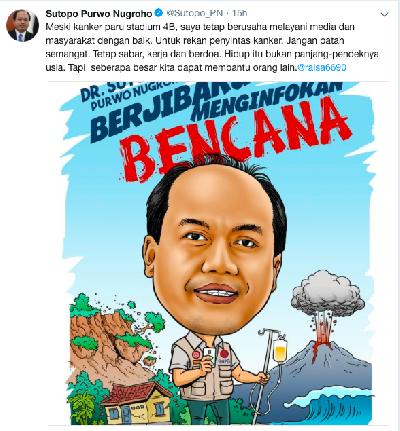 Kanker Paru, Begini Semangat Sutopo yang Patut Ditiru