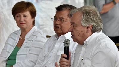 JK, Sekjen PBB, Bos World Bank Kunjungi Korban Gempa Palu