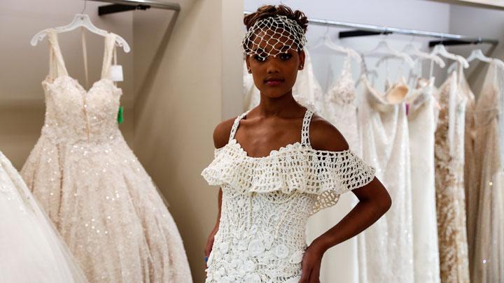 Take A Look At The Wedding Dress Made From Crocheted Toilet Paper