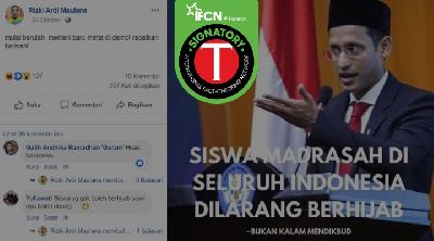 [Fakta atau Hoaks] Benarkah Mendikbud Nadiem Makarim Larang Siswa Madrasah Berhijab?
