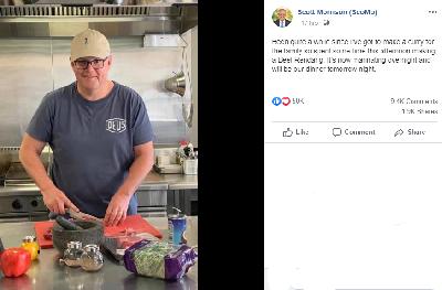 PM Australia Masak Rendang saat #dirumahaja, Siap dengan Cobek