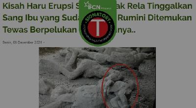 Sesat, Foto yang Dikaitkan dengan Jenazah Rumini yang Tewas Berpelukan saat Erupsi Gunung Semeru