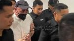 Serge Atlaoui, a Frenchman on death row for drug offences (second left), at Soekarno-Hatta Airport, Tangerang, Banten, February 4, 2025. Tempo/Anastasya Lavenia