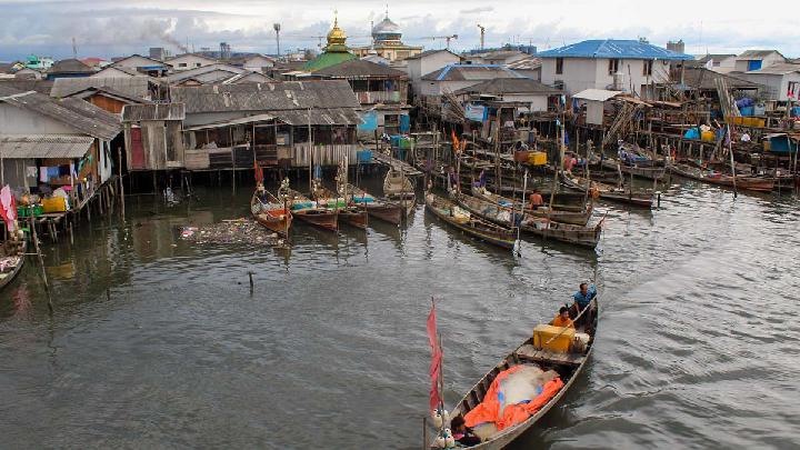 Kampung Nelayan Bagan Deli, Belawan, Kota Medan Sumatera Utara, 26 Mei 2025. Antara/Fransisco Carolio