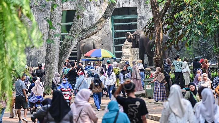 Over 100,000 Visitors Crowd Ragunan Zoo for Islamic New Year Holiday