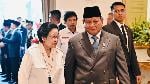 President Prabowo Subianto talks with former president Megawati Soekarnoputri ahead of the Pancasila Commemoration Ceremony at the Ministry of Foreign Affairs Field in Jakarta, June 2, 2025. Antara/HO-Press Bureau of the Presidential Secretariat 