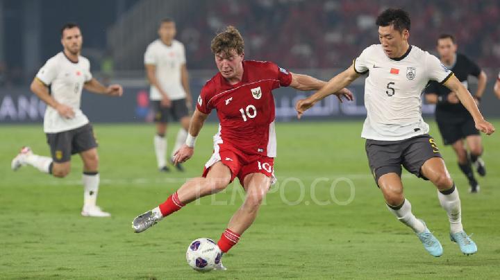 Indonesia Leads China 1-0 at Halftime in AFC World Cup Qualifiers