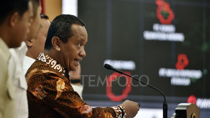 Menteri Energi dan Sumber Daya Mineral Bahlil Lahadalia, memberikan keterangan kepada awak media di Kantor Kepresidenan, Komplek Istana Kepresidenan, Jakarta, 10 Juni 2025. Tempo/Imam Sukamto 