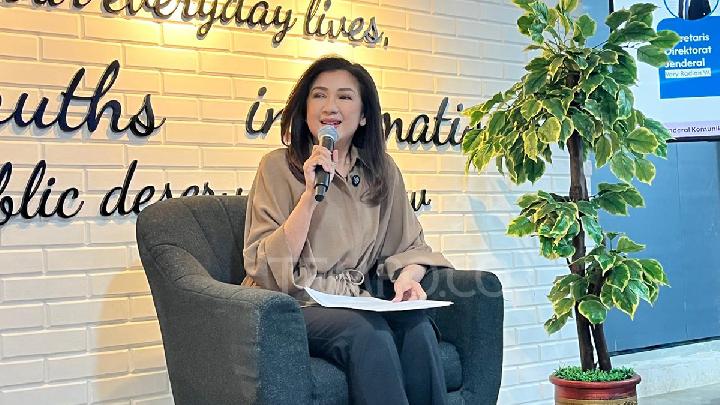Direktur Jenderal Komunikasi Publik dan Media Komdigi, Fifi Aleyda Yahya, dalam agenda diskusi di kantornya, Jakarta Pusat, Jumat, 13 Juni 2025. Tempo/Annisa Febiola.
