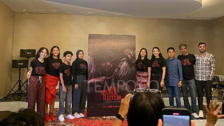 Konferensi pers peluncuran trailer dan poster film Kitab Sijjin & Illiyyin digelar di Cikini, Jakarta, 20 Juni 2025. Tempo/Jasmine