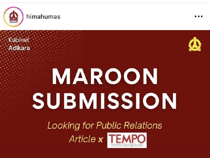 Maroon Submission, ruang ekspresi kreatif Himpunan Mahasiswa Hubungan Masyarakat Universitas Padjadjaran.
