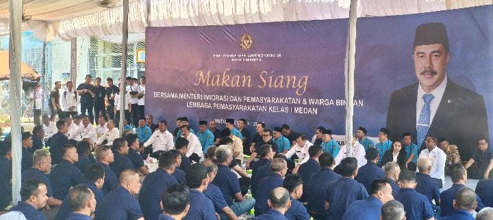 Menteri Imigrasi dan Pemasyarakatan di Lapas Kelas I Medan pada Rabu, 25 Juni 2025.
