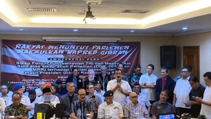 Forum Purnawirawan TNI Bantah Jokowi Soal Motif di Balik Usul Pemakzulan Gibran