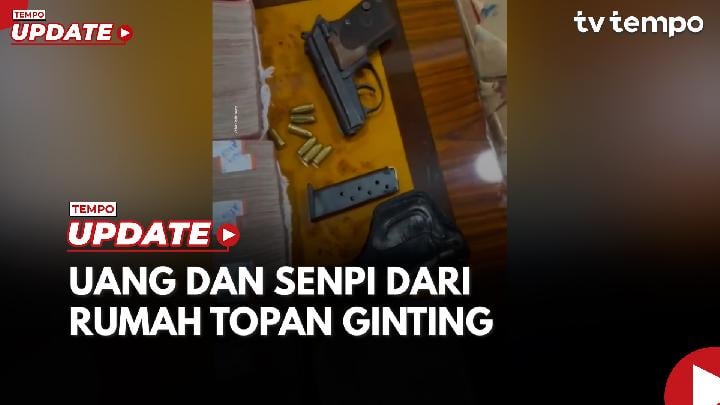 KPK menyita uang tunai Rp 2,8 miliar dan dua pucuk senjata api dari rumah Kadis PUPR Sumut, Topan Ginting.