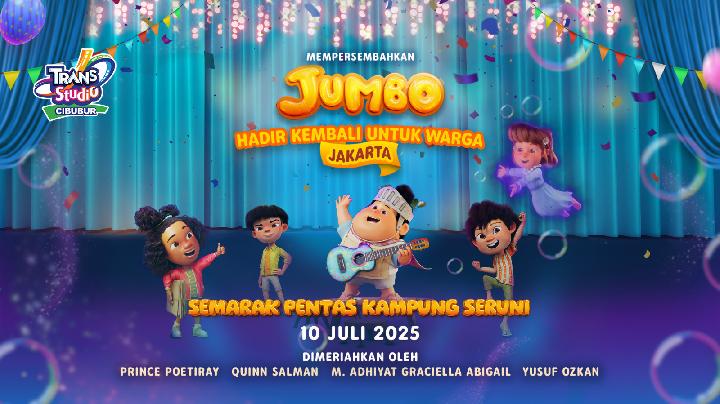 Geng Jumbo hadir  di Semarak Pentas Kampung Seruni,  Trans Studio Cibubur, Kamis, 10 Juli 2025.