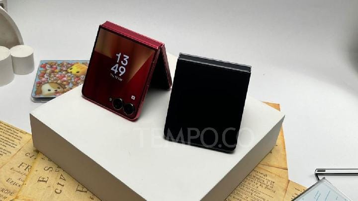 Tampilan Samsung Galaxy Flip 7 yang resmi dirilis pada Rabu, 9 Juli 2025. Tempo/Defara