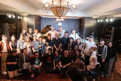 Trio jazz kontemporer asal Prancis, Rouge, tampil dalam konser eksklusif Road to The Papandayan Jazz Fest (TPJF) 2025, 20 Juli 2025.