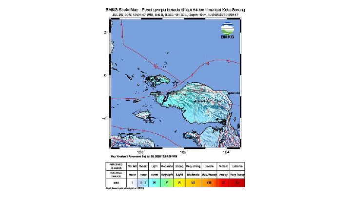 BMKG Explains M5.8 Earthquake Hitting Sorong, Raja Ampat This Afternoon