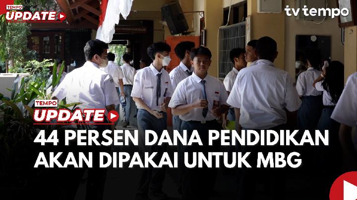 Pemerintah akan menggunakan sekitar 44 persen anggaran pendidikan 2026 untuk program Makan Bergizi Gratis (MBG).