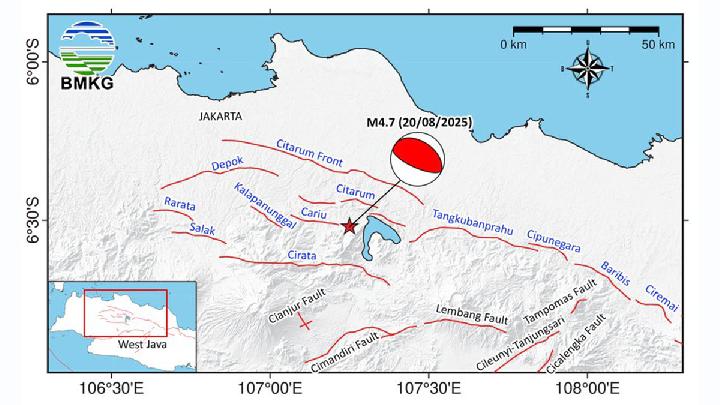 Surge in Earthquakes Hits West Java, Strongest at M4.7 in Karawang