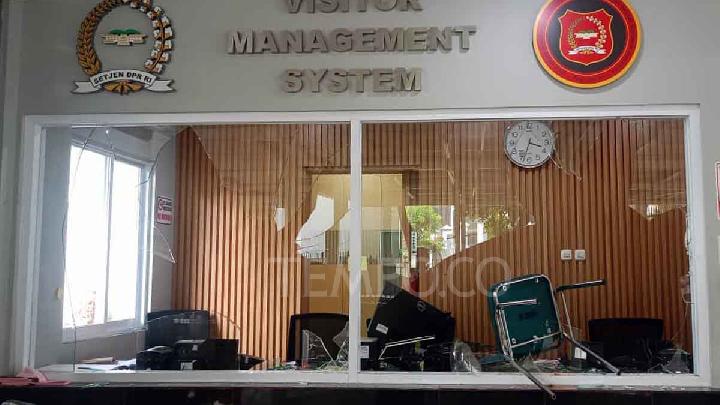 Pos Tamu di Gedung DPR Rusak Buntut Kericuhan saat Demonstrasi