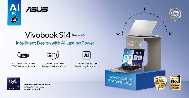 Kandidat Laptop AI Terbaik Saat Ini: ASUS Vivobook S14 (S3407CA)