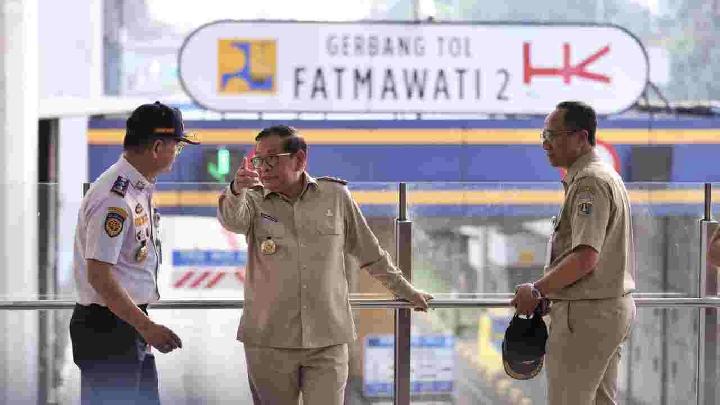 Gubernur Pramono Tinjau Uji Coba Gratis Gerbang Tol Fatmawati 2