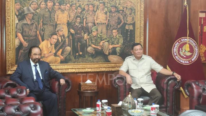 Surya Paloh Bertemu Menteri Pertahanan Sjafrie Sjamsoeddin