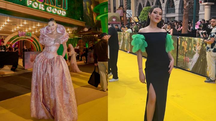 Patricia Gouw Bermain Siluet, Raisa Tampil Sleek Menghadiri Premiere Wicked di Singapura