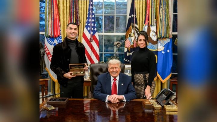 Fashion Georgina Rodriguez dan Cristiano Ronaldo Saat Bertemu Donald Trump: Elegan dan Serasi