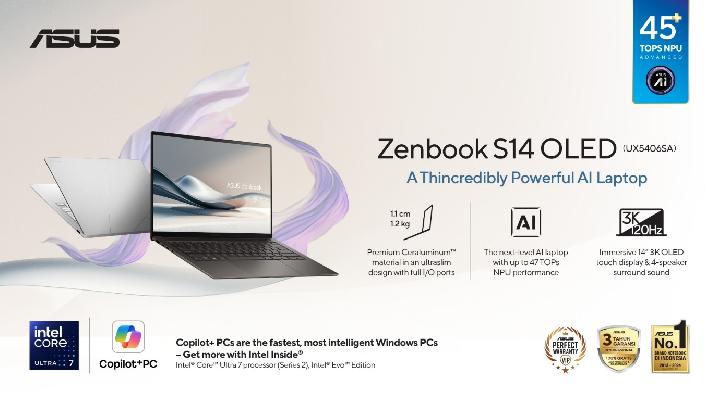 Yapay Zeka Tabanlı, ASUS Zenbook S14 OLED(UX5406SA) Dizüstü Bilgisayar Pazarındaki En Rekabetçi Seçim