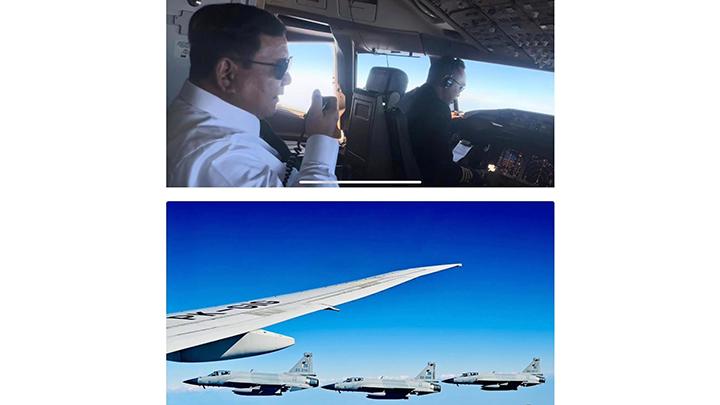Six Fighter Jets Escort Prabowo During Visit to Pakistan