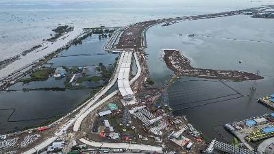 Aerial View of Semarang–Demak Toll Road Construction