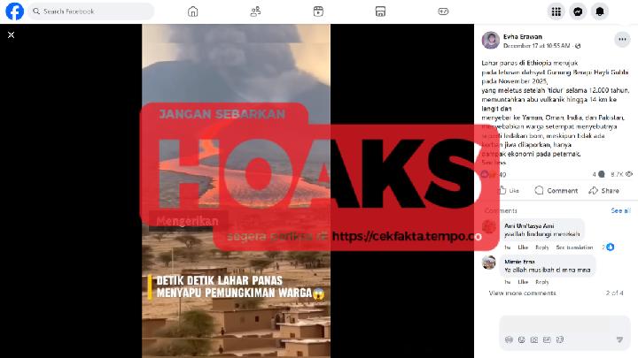 Keliru: Video Letusan Gunung Api Hayli Gubbi di Ethiopia